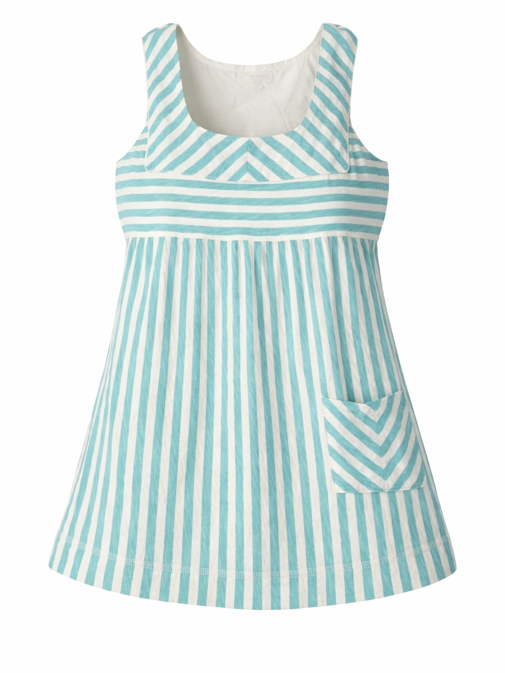 Anthropologie Aqua and White Striped Tank Dress